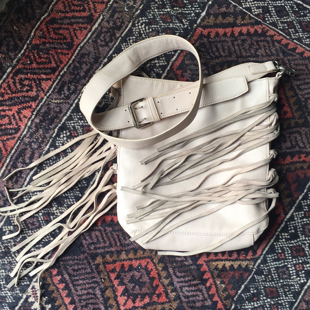 Tan Fringe Leather Bag